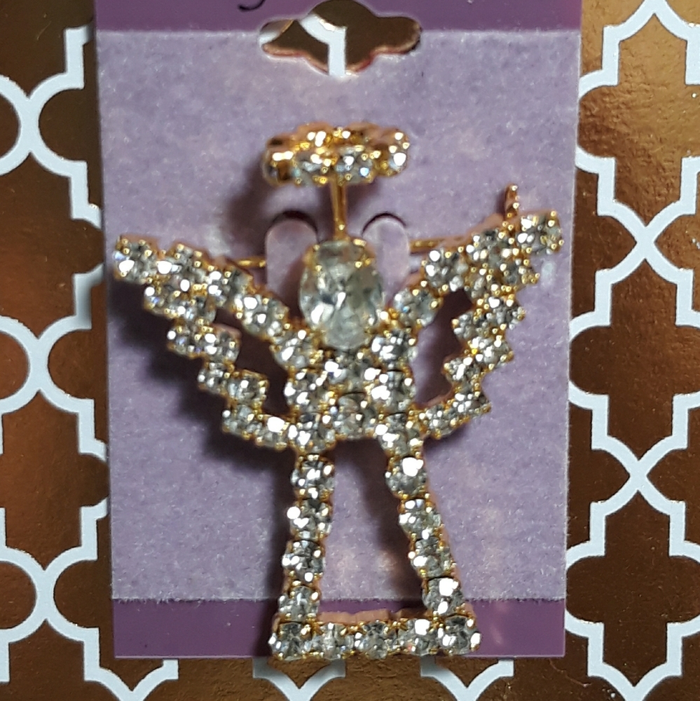Angel holiday brooch